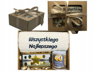NARODENINOVÝ DARČEK 18-60 Sada Darčekový kôš Hrnček na uteráky Čokoláda